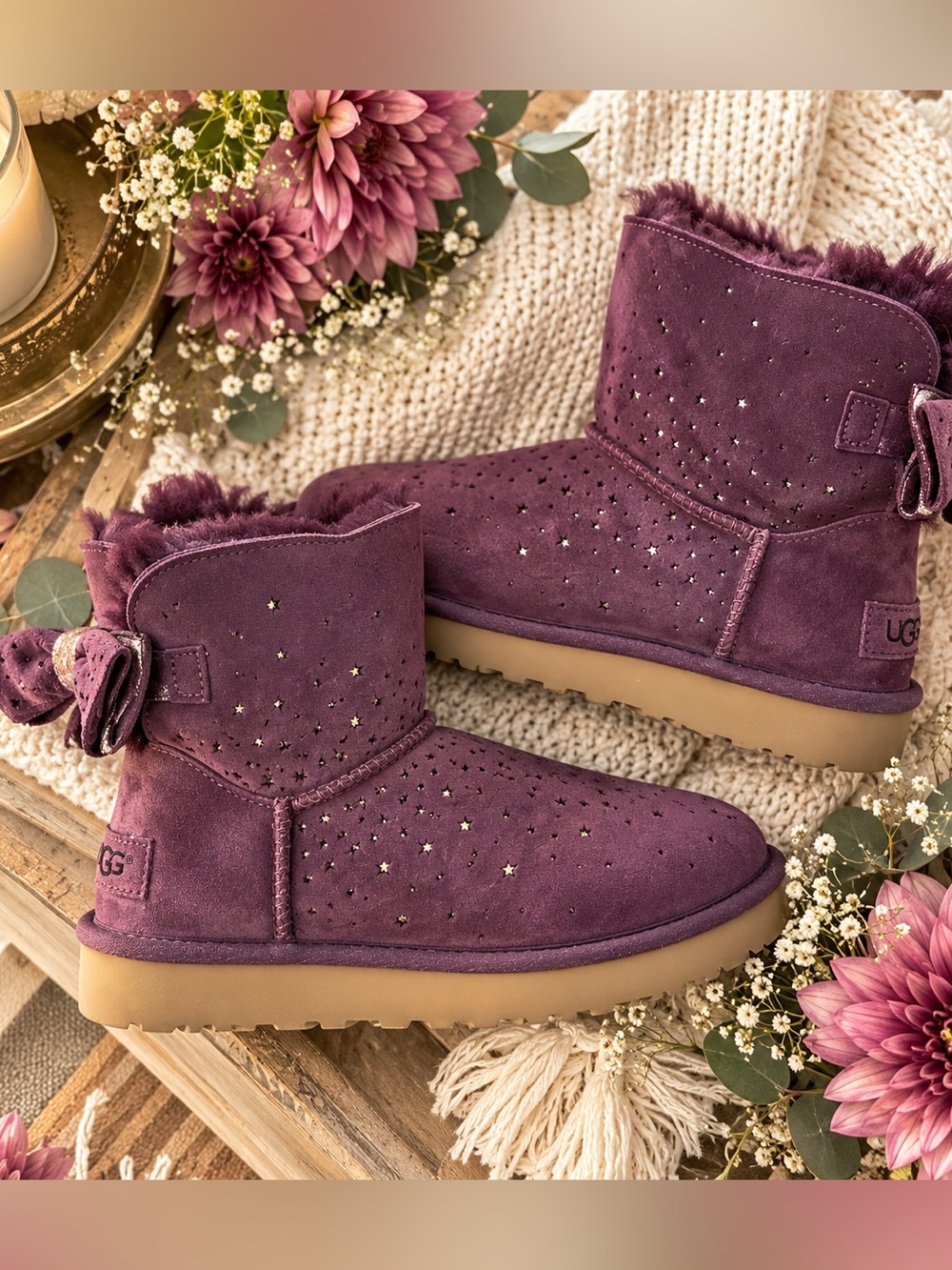 UGG Stargirl Bow Mini Boots — Port — Women’s 9